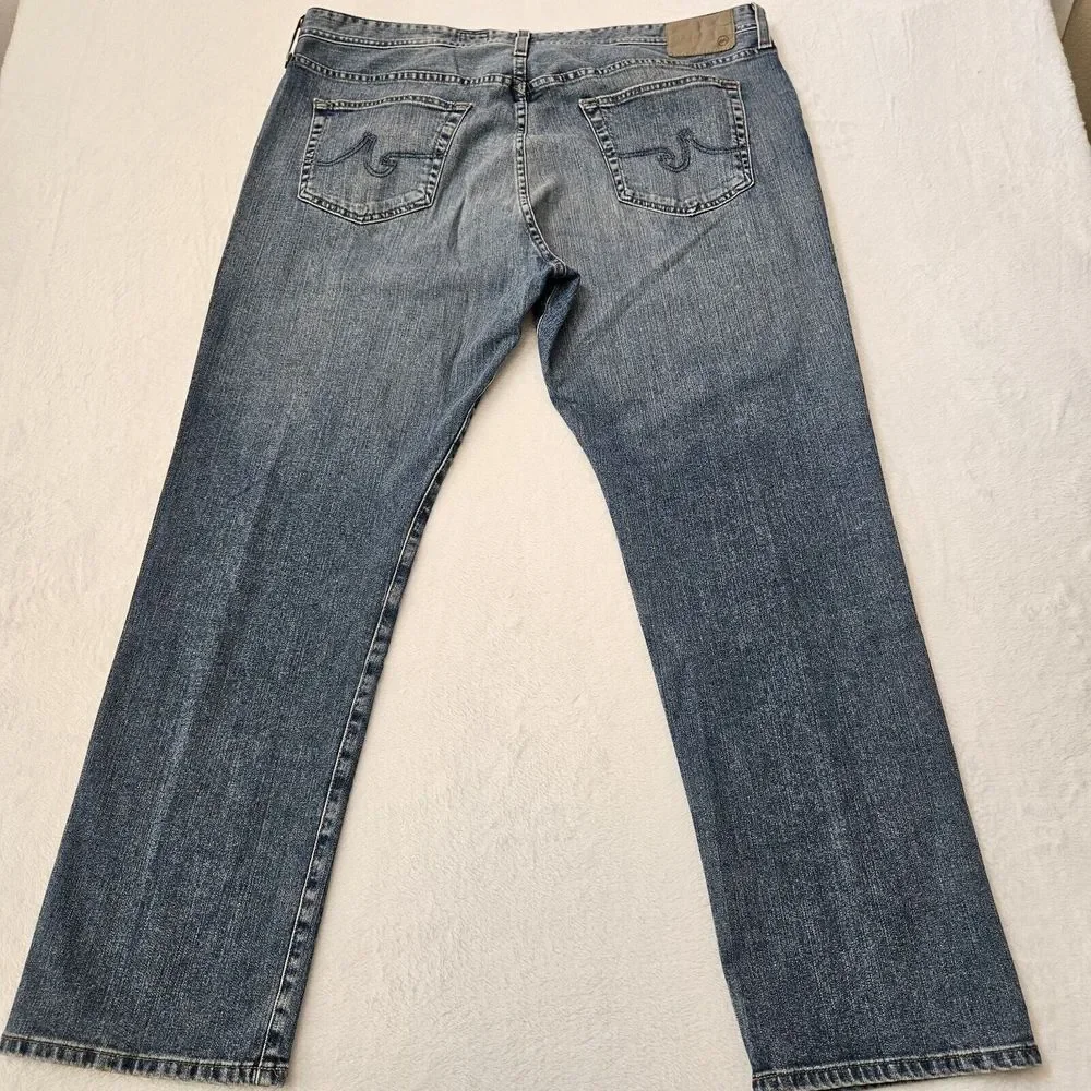 AG Jeans Mens 42x31 Everett Slim Straight Blue Medium Wash Denim Zip Fly Pockets